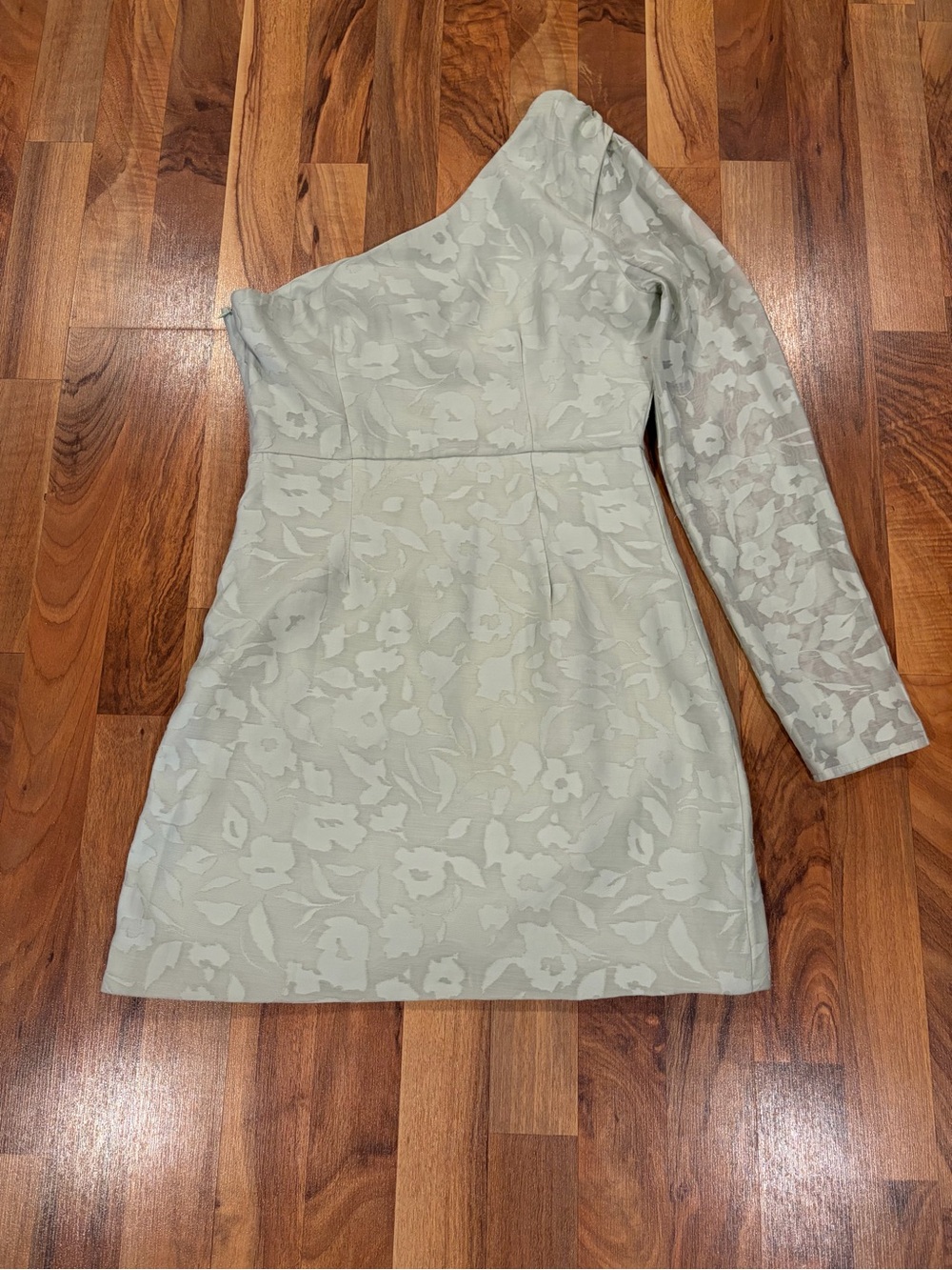 Lulu's Mint One-Shoulder Floral Lace Asymmetric Dress - Picture 8 of 10